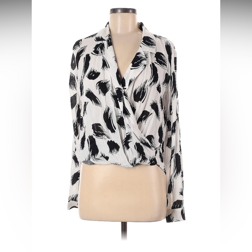 Nordstrom Leith Blouse Print Wrap Ivory Fierce Edge